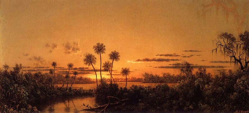 Martin Johnson Heade Florida River Scene, Early Evening, After Sunset